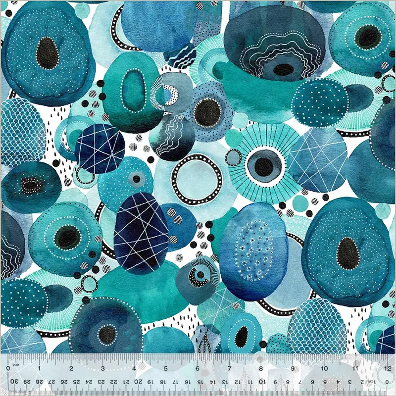 108-Inch Wide Quilting Backing Fabric – Ebb & Flow Genesis Aqua 1