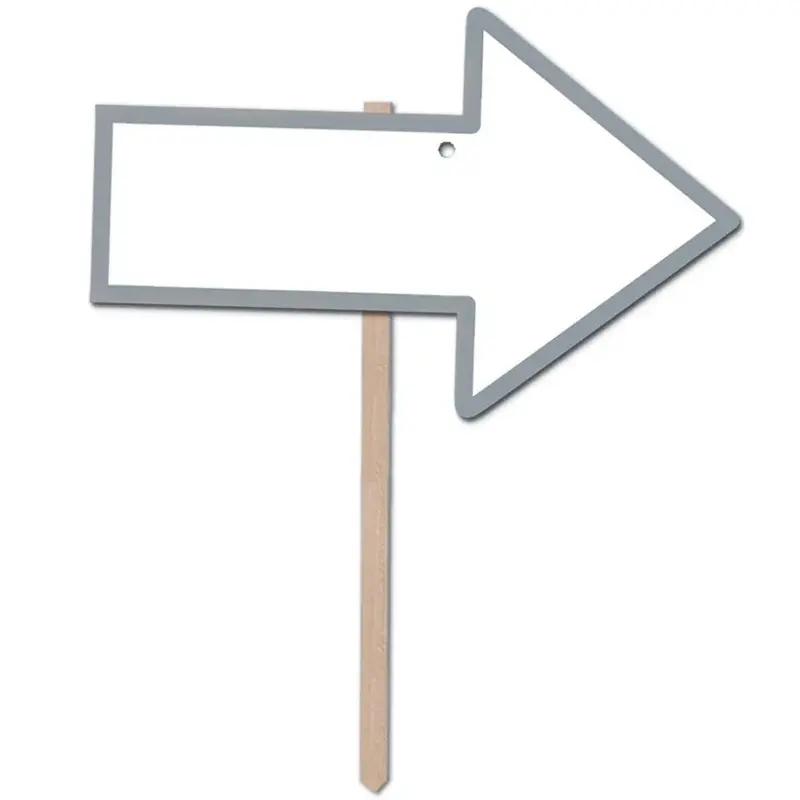 15.25-Inch Silver Blank Arrow Yard Sign – Matte Finish 1