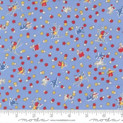 1930S Revival Playtime 2025 Sky Blue Cotton Fabric (23373, 17" Wide) 1