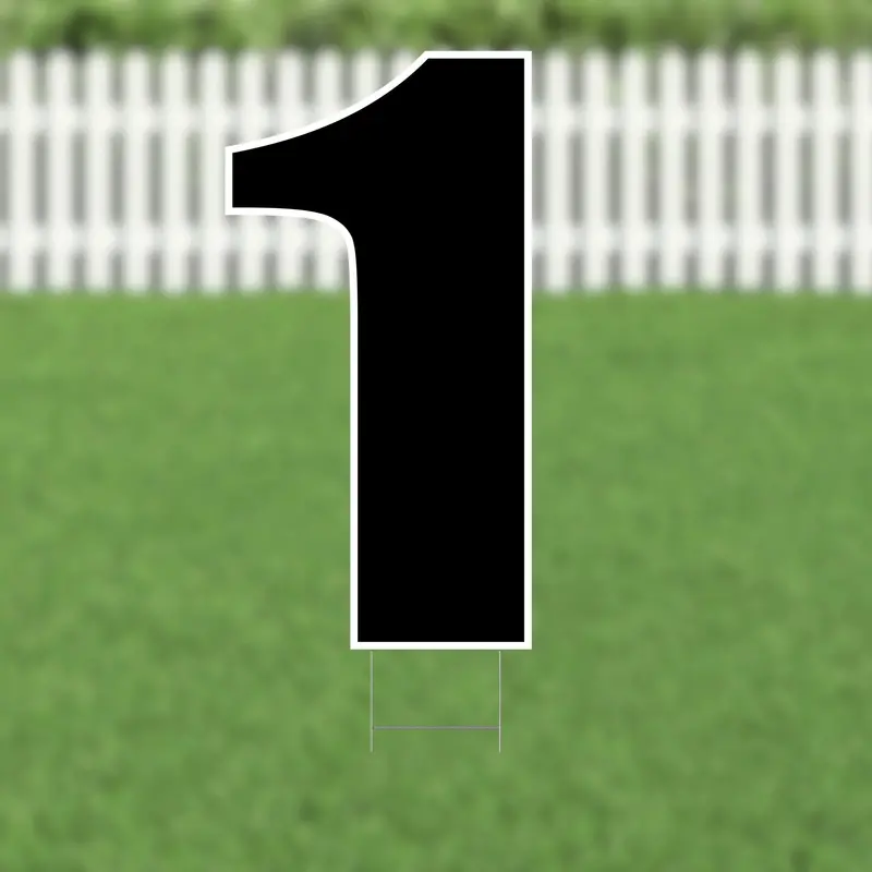 21.5" Black Number Or Symbol Yard Sign – Sleek, Minimalist Outdoor Design 2