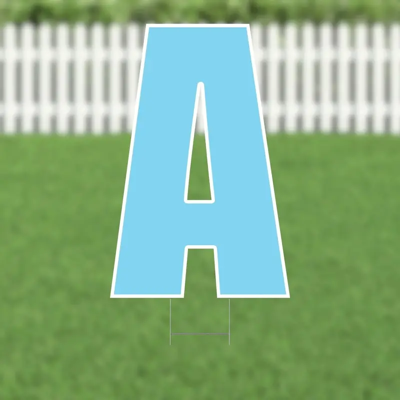 21.5" Light Blue Letter Yard Sign – Calm, Modern Exterior Accent 1