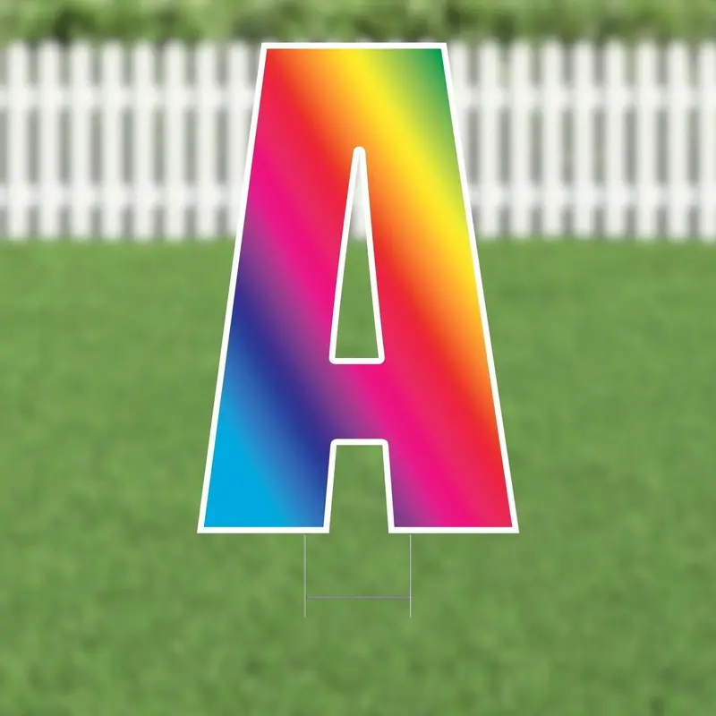21.5" Multicolor Letter Yard Sign – Vibrant, Cheerful Outdoor Message 1
