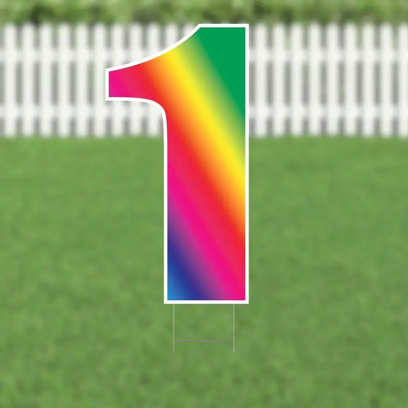 21.5" Multicolor Number Or Symbol Yard Sign – Lively, Dynamic Outdoor Display 1