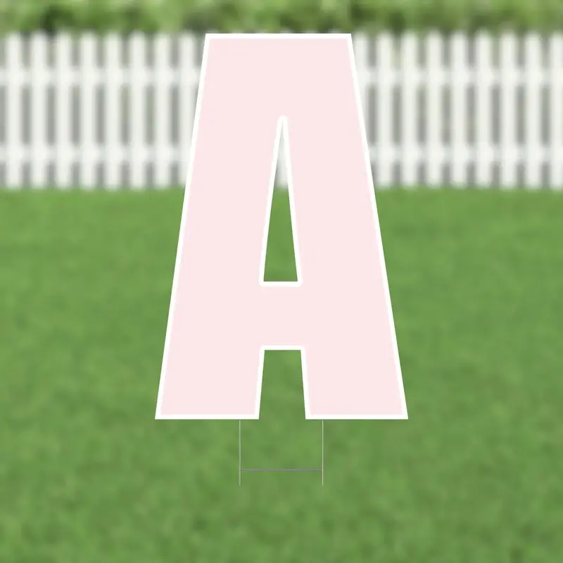 21.5" Pink Letter Yard Sign – Soft, Celebratory Outdoor Lettering 1