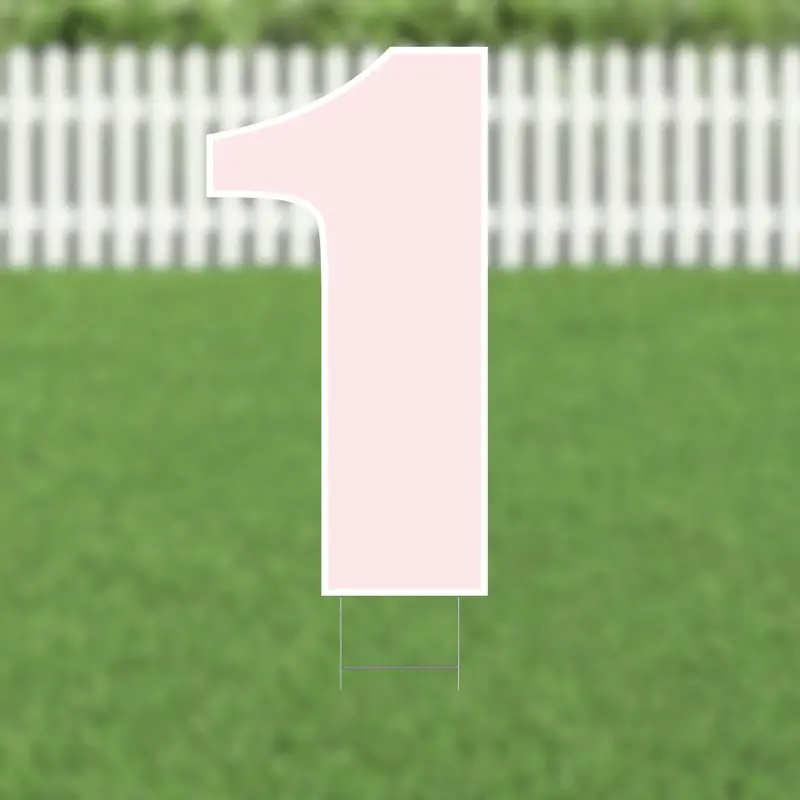 21.5" Pink Number Or Symbol Yard Sign – Sweet, Thematic Yard Decoration 1