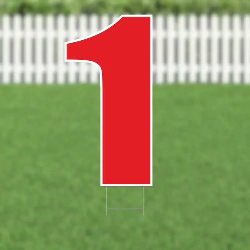 21.5" Red Number Or Symbol Yard Sign – Eye-Catching, Festive Outdoor Element 1
