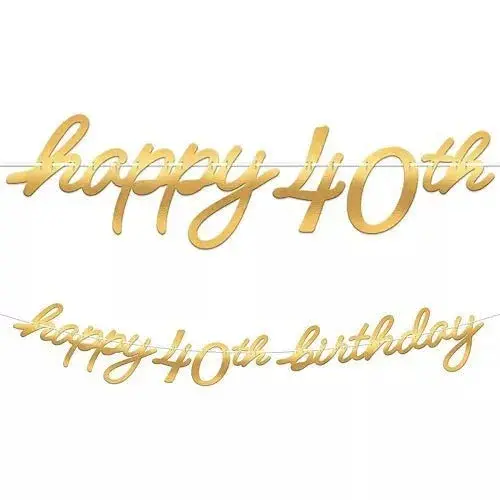 40Th Birthday Golden Milestone Letter Banner – Single Piece 1