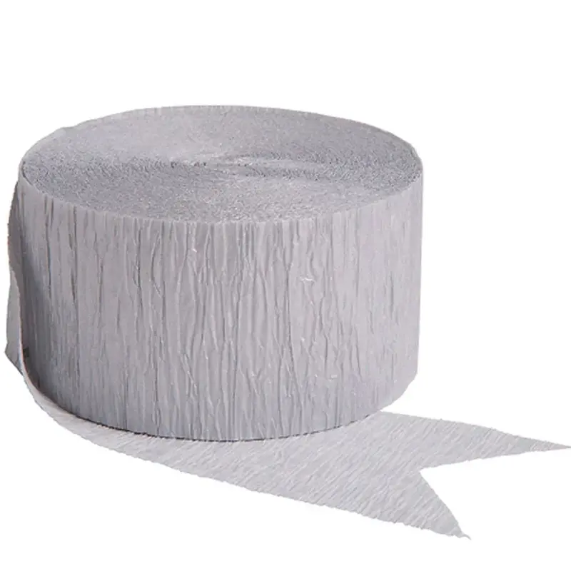 81-Foot Silver Crepe Paper Streamer For Decorations 1