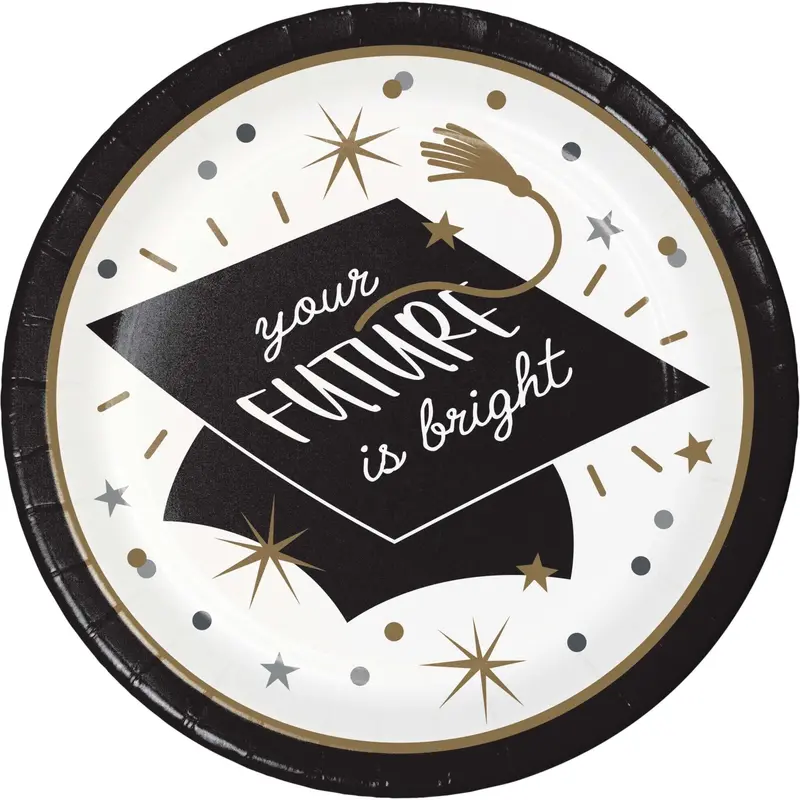 9-Inch Glow-Inspired Graduation Plates – 8-Pack 1