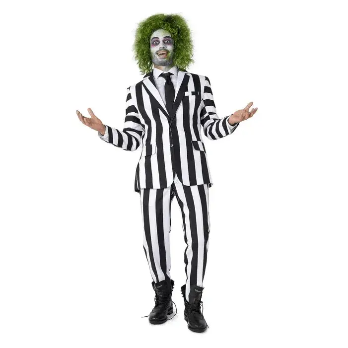 Adult Beetlejuice Costume Suit – Classic Spooky Style For Halloween & Cosplay 1