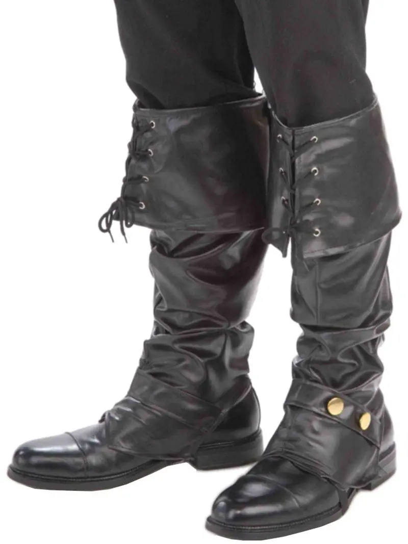Adult Faux Leather Pirate Boot Toppers | Deluxe Pair 1