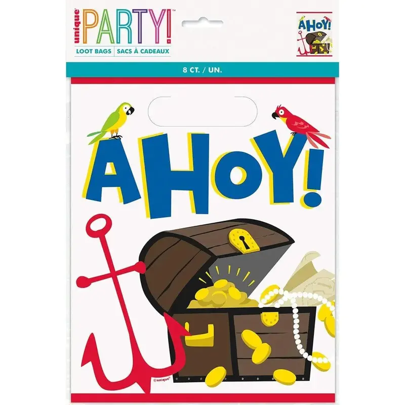 'Ahoy!' Pirate-Themed Favor Bags – Set Of 8 1