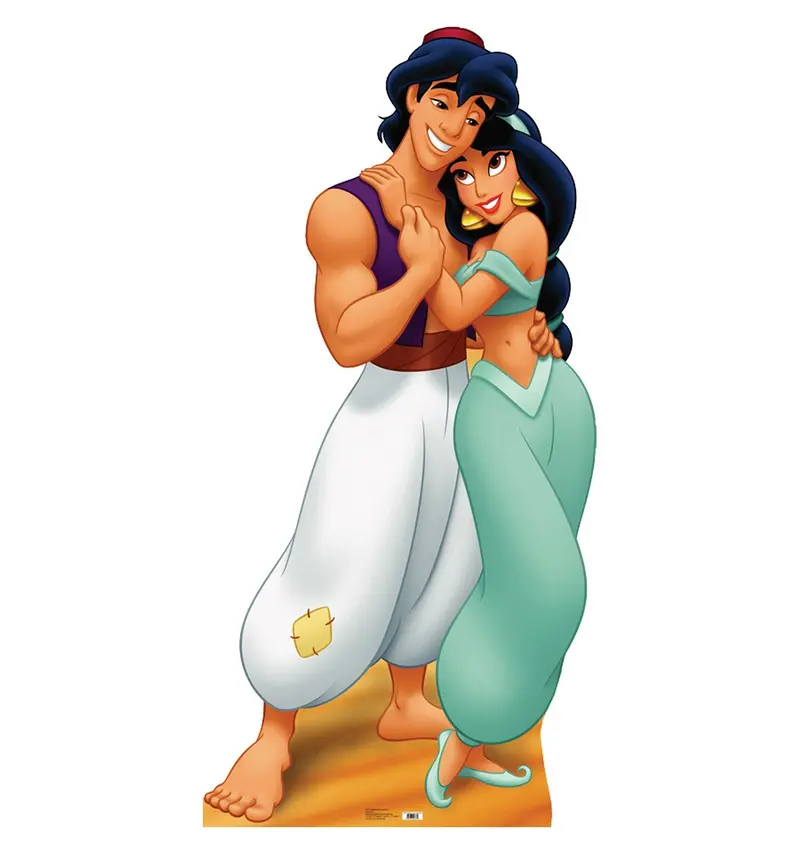 Aladdin & Jasmine Lifesize Cardboard Standup – Disney Duo Cutout, Custom-Printed, 10–14 Days 1
