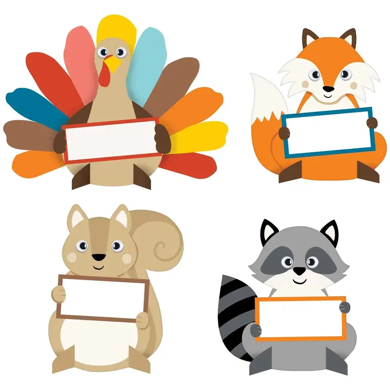 Assorted 'Happy Turkey Day' Place Cards – 8-Pack 1