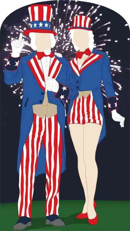 Aunt & Uncle Sam Life-Size Stand-In – Patriotic Cardboard Cutout, 10–14 Day Build Time 1