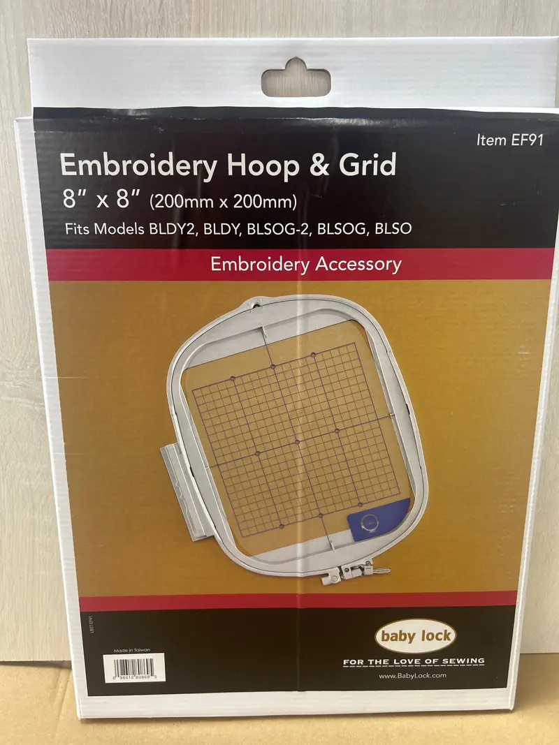 Baby Lock 8-Inch Square Embroidery Hoop With Grid Lines - Ef91 1