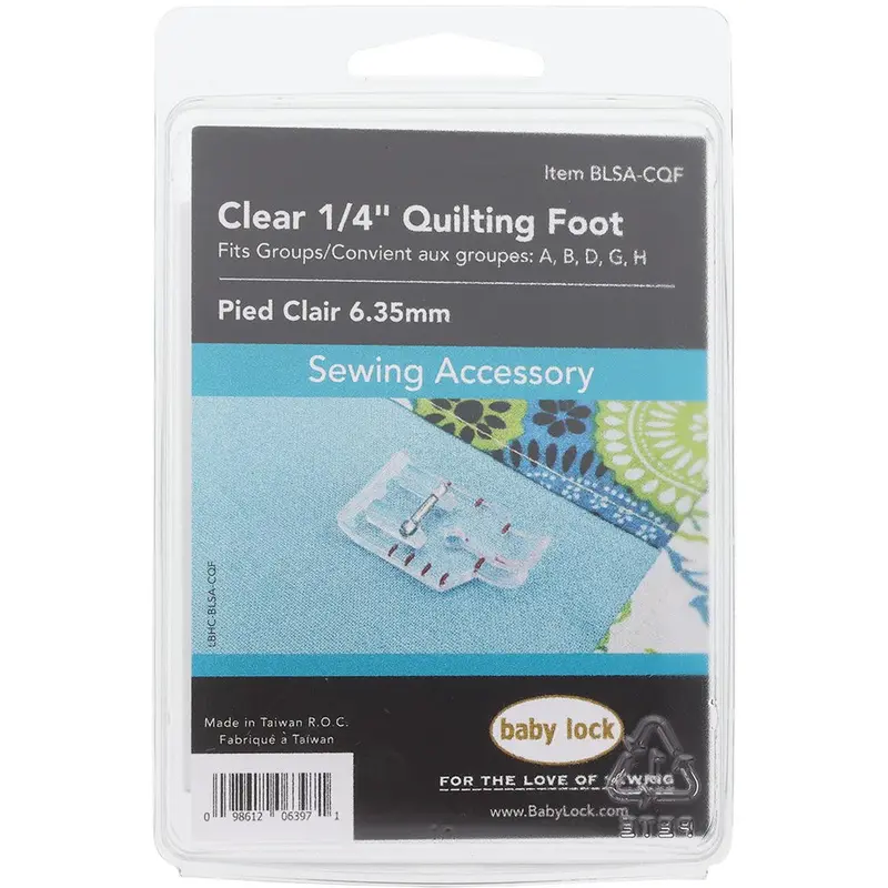 Baby Lock Clear 1/4-Inch Quilting Foot For Improved Alignment 1