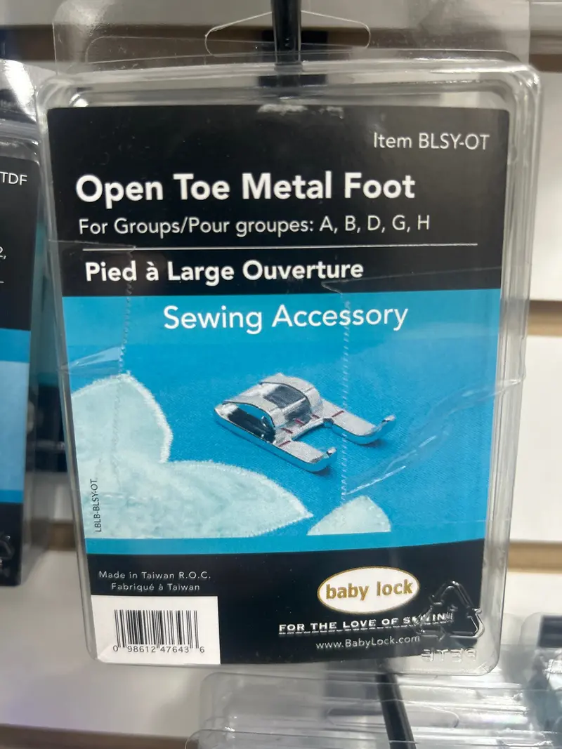 Baby Lock Open Toe Foot For Enhanced Visibility And Detail Work 1