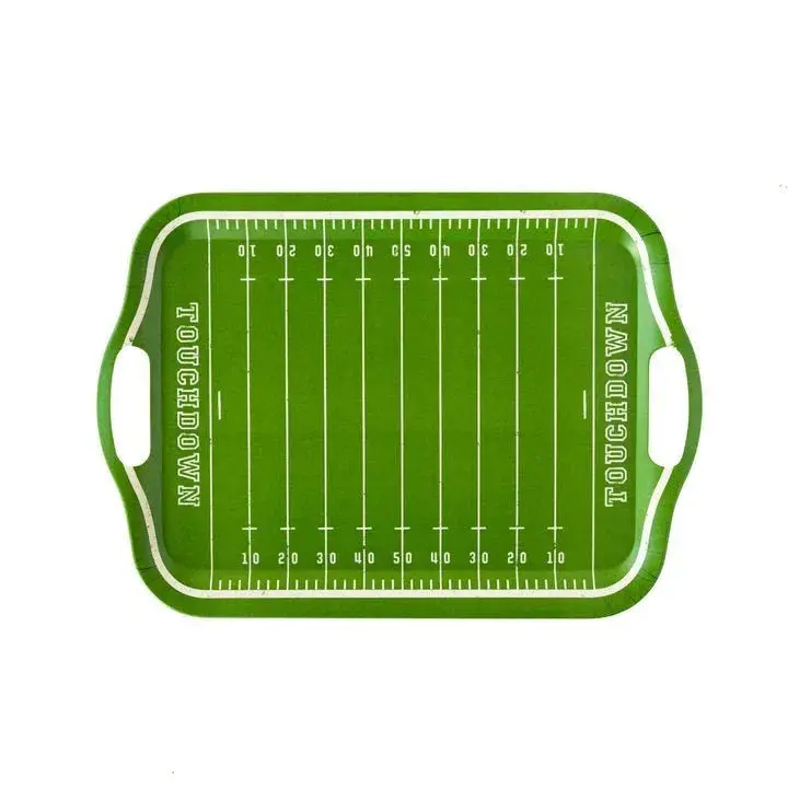 Bamboo Football Field Serving Tray – Eco-Friendly, 16.5-Inch Reusable Platter 1