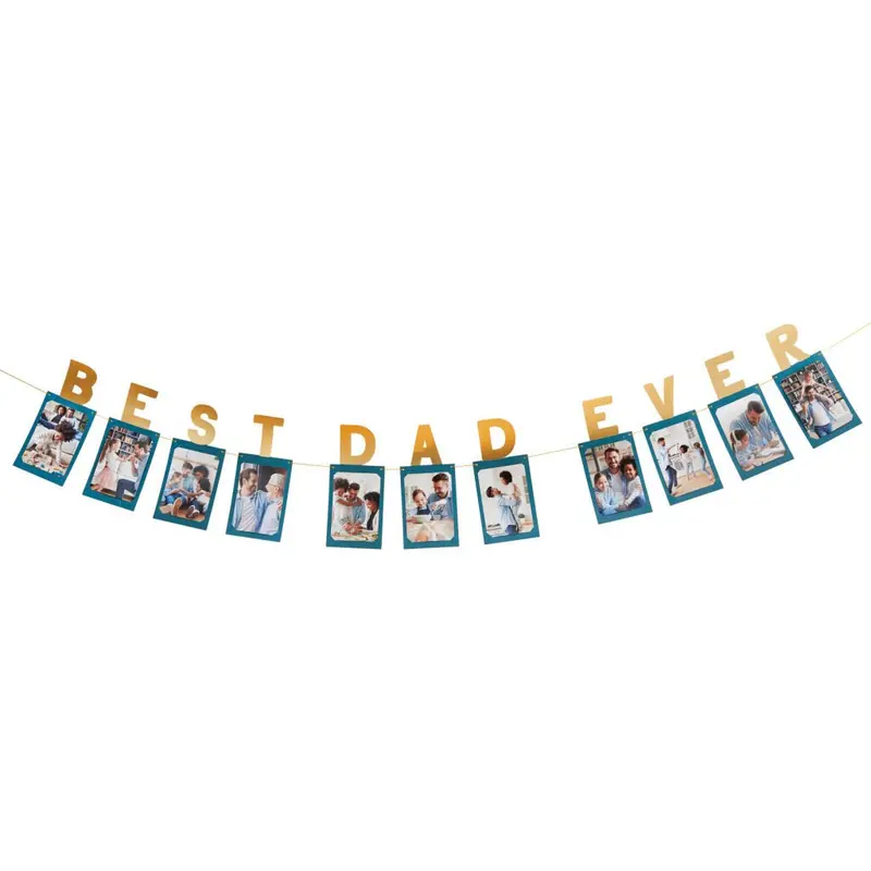 'Best Dad Ever' Photo Banner Garland – Personalized Keepsake 1