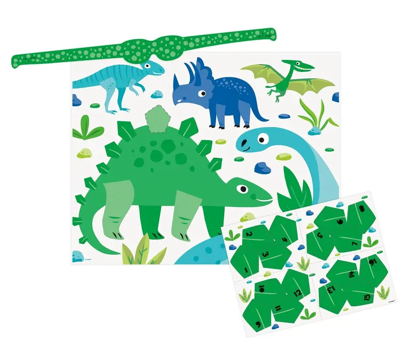 Blue And Green Dinosaur Blindfold Party Game – For Up To 12 Players 1