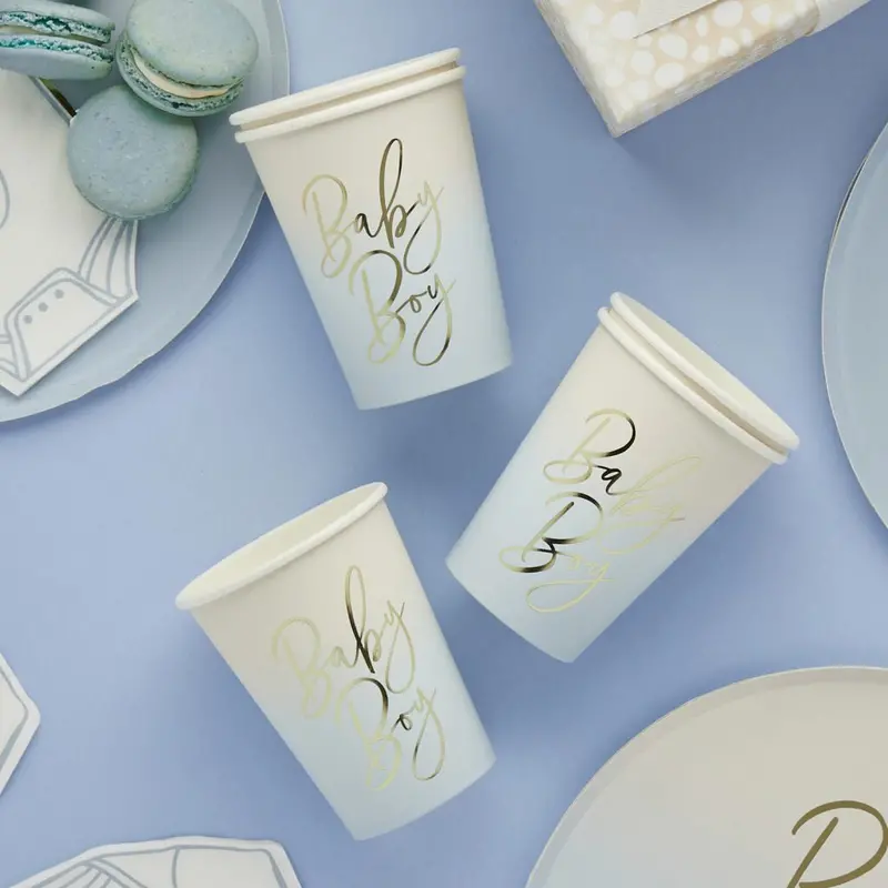 Blue Ombre Baby Shower Cups – 8 Count 1
