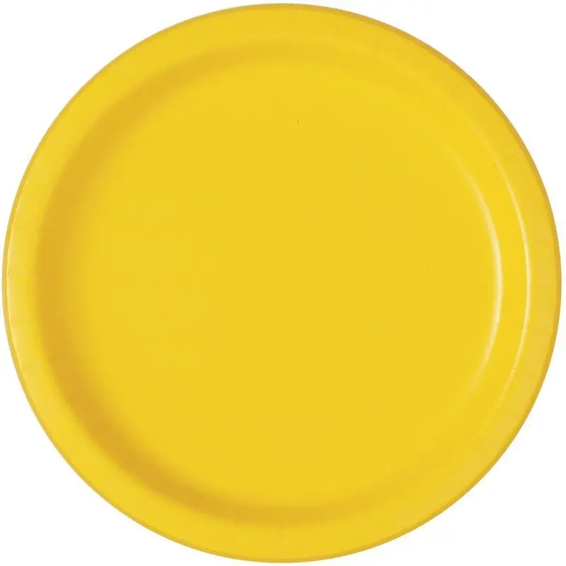 Bright Yellow 9-Inch Disposable Dinner Plates – 50 Units 1