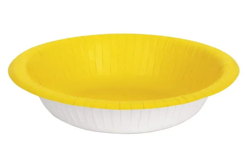 Bright Yellow Disposable Paper Bowls (20-Pack) 1