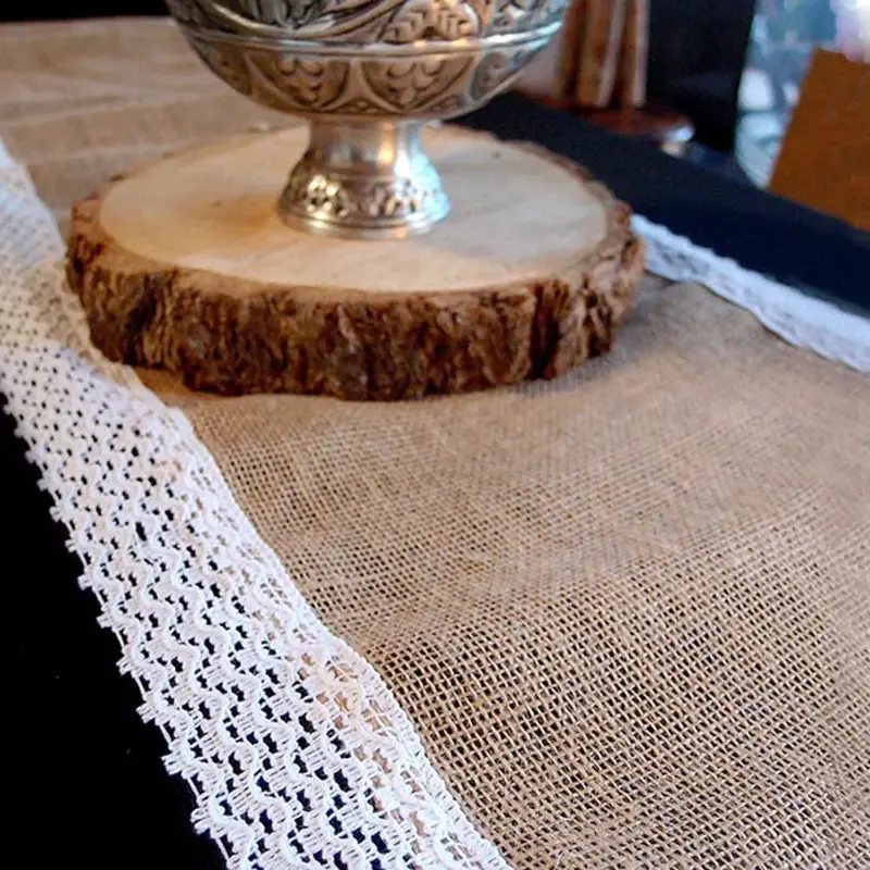 Burlap Jute And Lace Table Runner – 12.5 X 108 Inches 1