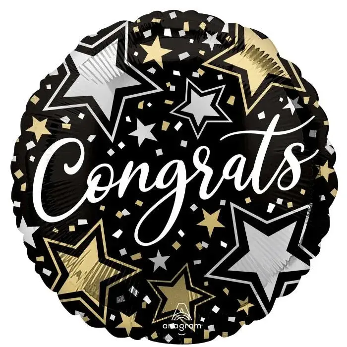 Celebrate With Stars Congrats Mylar Balloon – 18-Inch Shiny Foil 1
