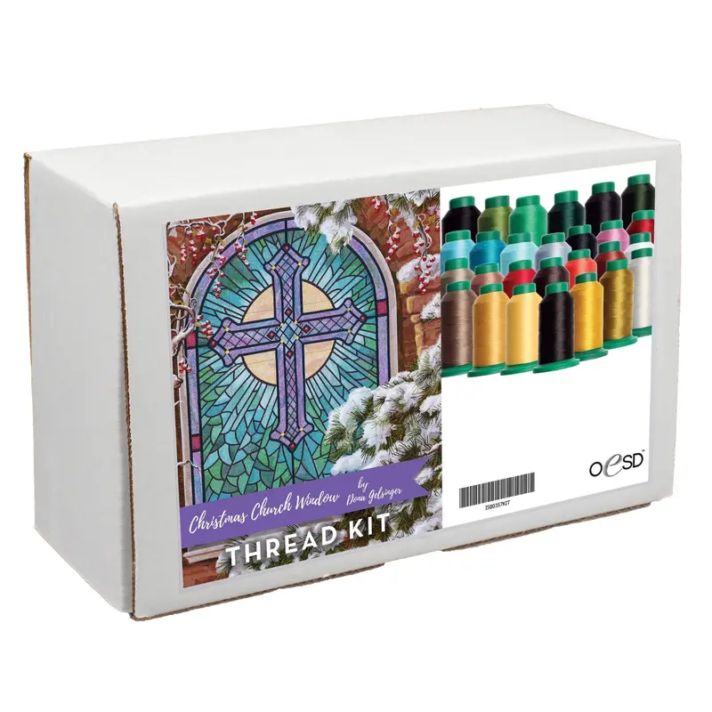 Christmas Church Window Tiling Embroidery Thread Kit 1