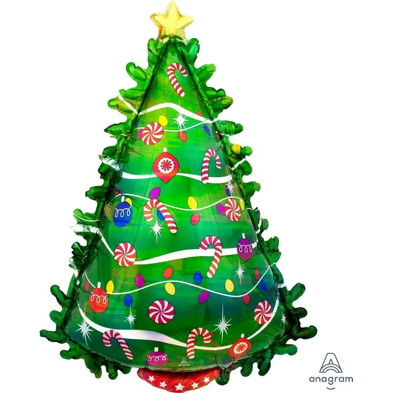 Christmas Tree Silhouette Mylar Balloon – 26X31 Inch Holiday Ornament 1