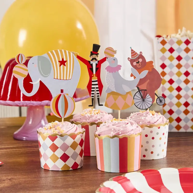 Circus-Themed Food Picks And Cup Set (12-Piece) 1