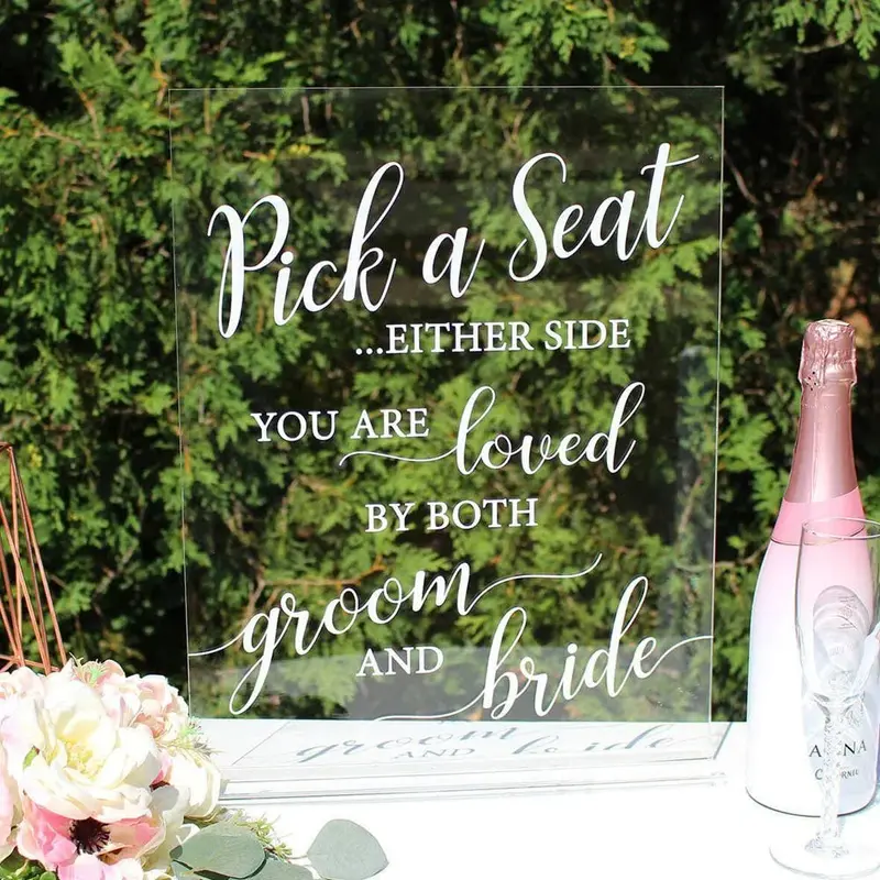 Clear Acrylic Wedding Seating Chart Sign – 14X18 Inches 1