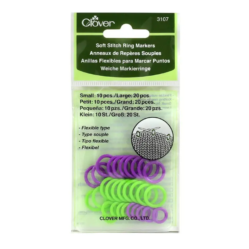 Clover Stitch Markers – Durable, Reusable Ring Style 1