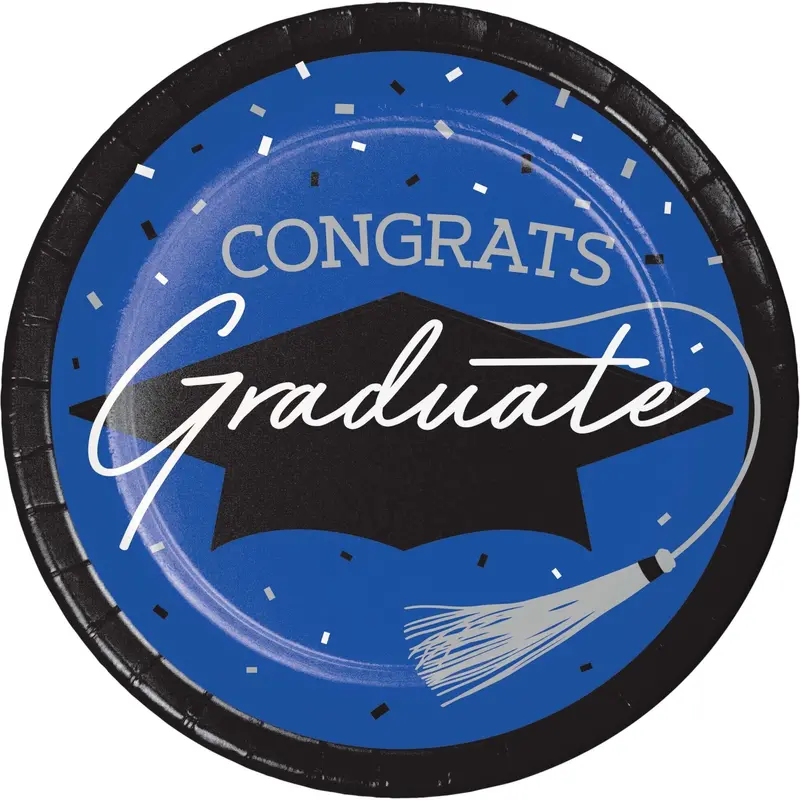 Cobalt Blue 7-Inch School Spirit Dinner Plates – 18 Count 1