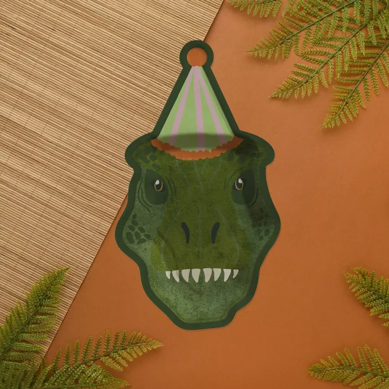 Colorful Dinosaur-Shaped Paper Plates – Pack Of 8 1