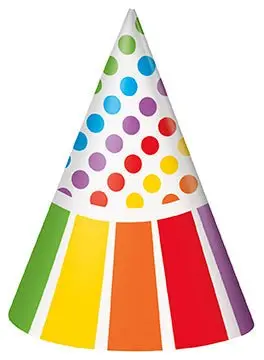 Colorful Rainbow-Themed Birthday Party Hats – Pack Of 8 1
