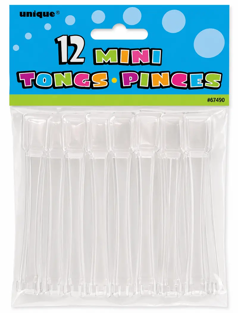 Compact Clear Acrylic Serving Tongs – Pack Of 12 1