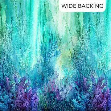 Coral Reef Backing Fabric In Turquoise Multi – Northcott Quilting Cotton 1