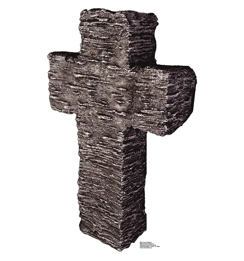 Cross Tombstone Lifesize Cardboard Standup – Memorial-Style Cutout, 10–14 Day Production 1