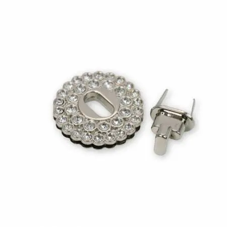 Crystal-Accented Turn Lock Clasp – Nickel Plated 1