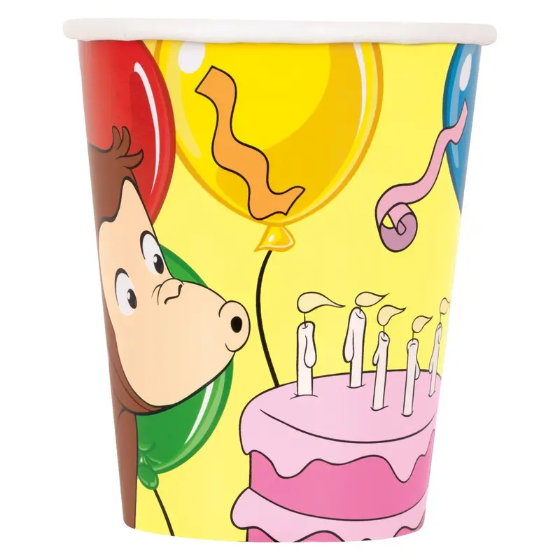 Curious George Party Cups: 9Oz Paper Cups (8-Pack) For Themed Celebrations 1