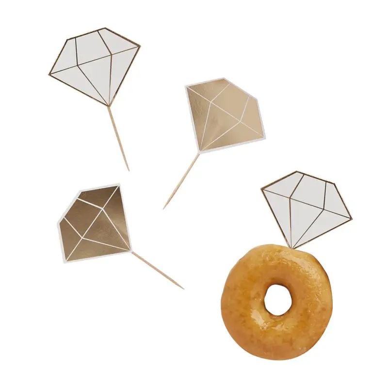 Diamond-Design Bride-To-Be Food Picks – Set Of 12 1