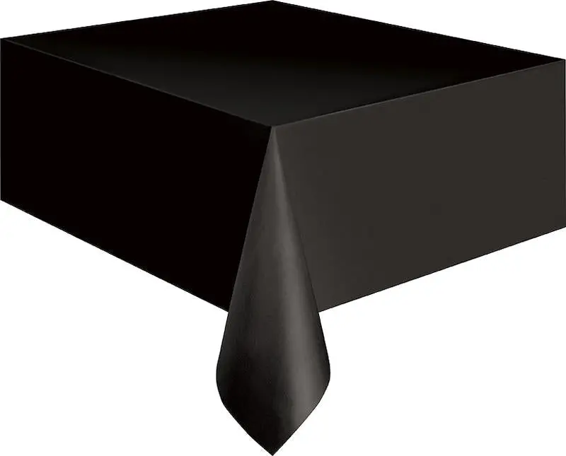 Elegant Black Flannel-Backed Table Cover – 54 X 108 Inches 1