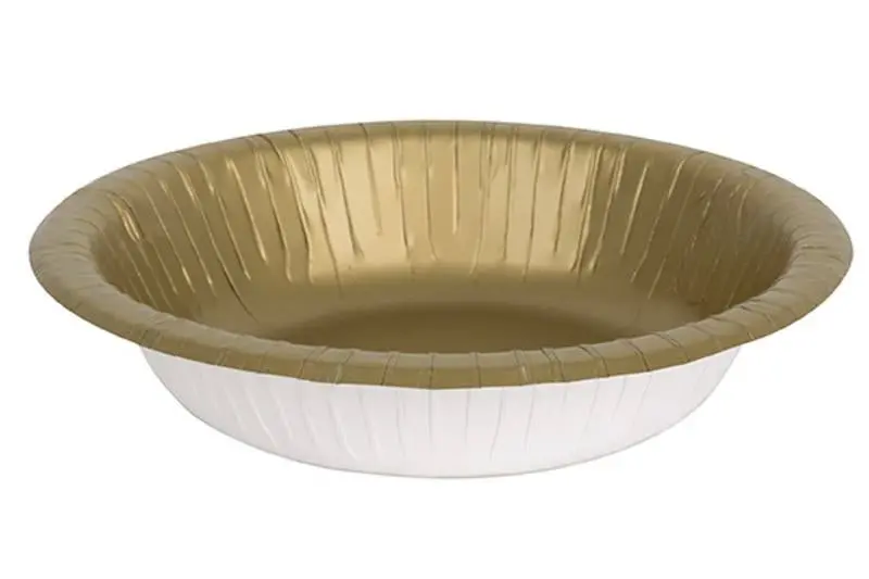 Elegant Gold Disposable Paper Bowls (20-Pack) 1