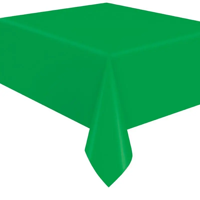 Emerald Green Flannel-Back Plastic Table Cover – 54" X 108" (1 Pc) 1