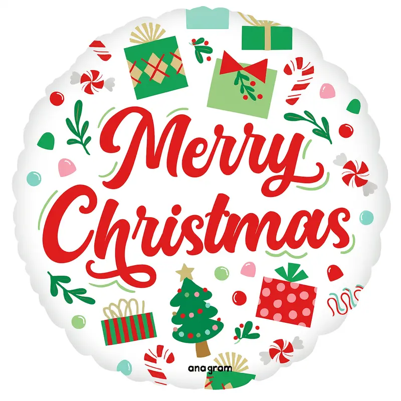 Festive Santa Gift Mylar Balloon – 18 Inch Holiday Decoration 1