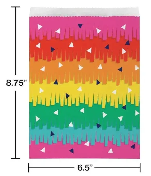 Fiesta-Themed Treat Bags, Set Of 10 Assorted Colors 1
