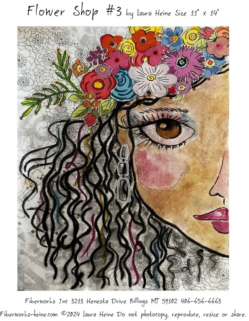 Flower Shop #3 Collage Quilting Pattern – Laura Heine Collection 1